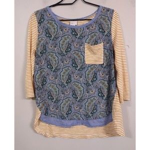 Anthropologie Postmark Striped  Pocket Tunic Top shirt Size small